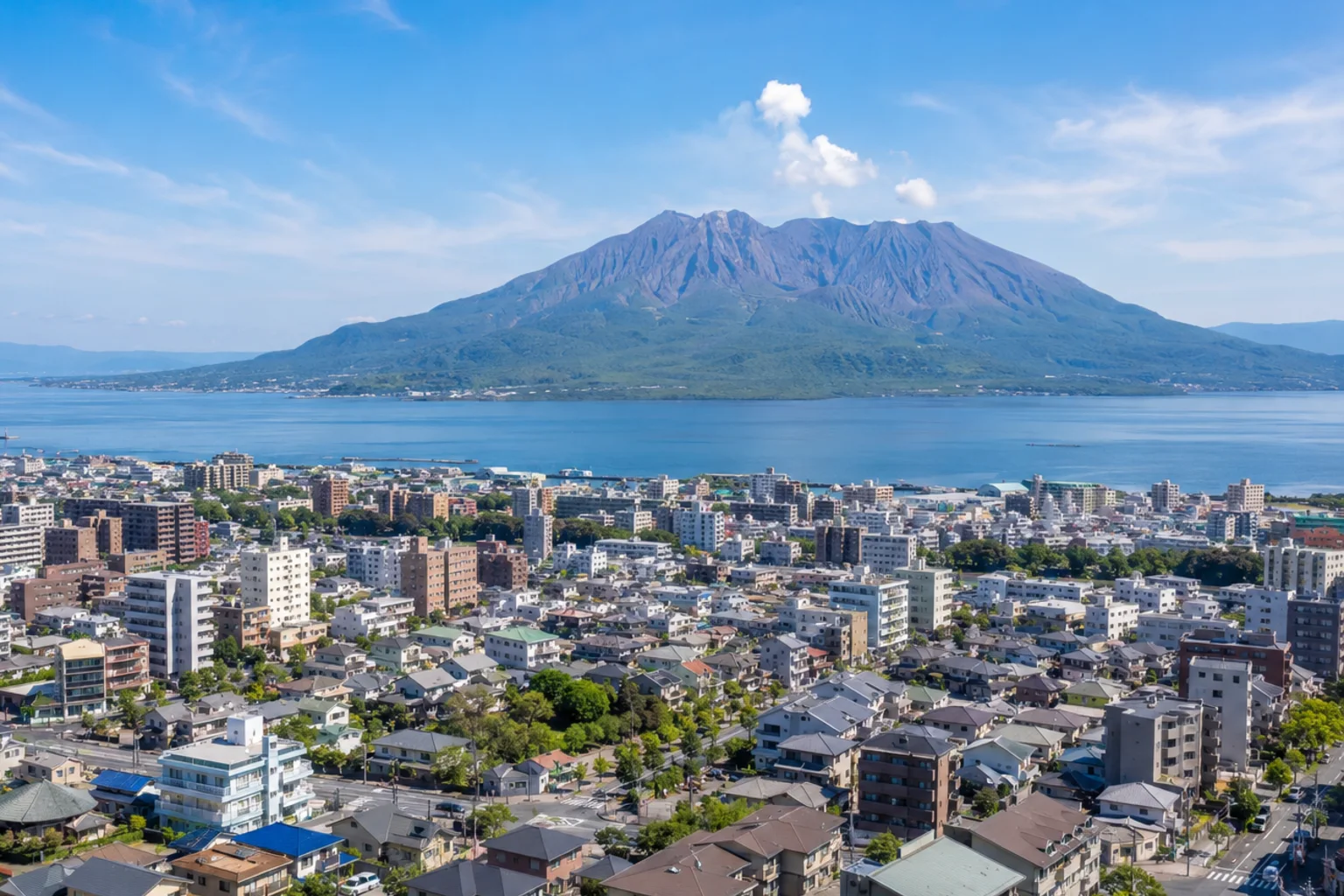 桜島と鹿児島市街を望む対応エリアのイメージ写真