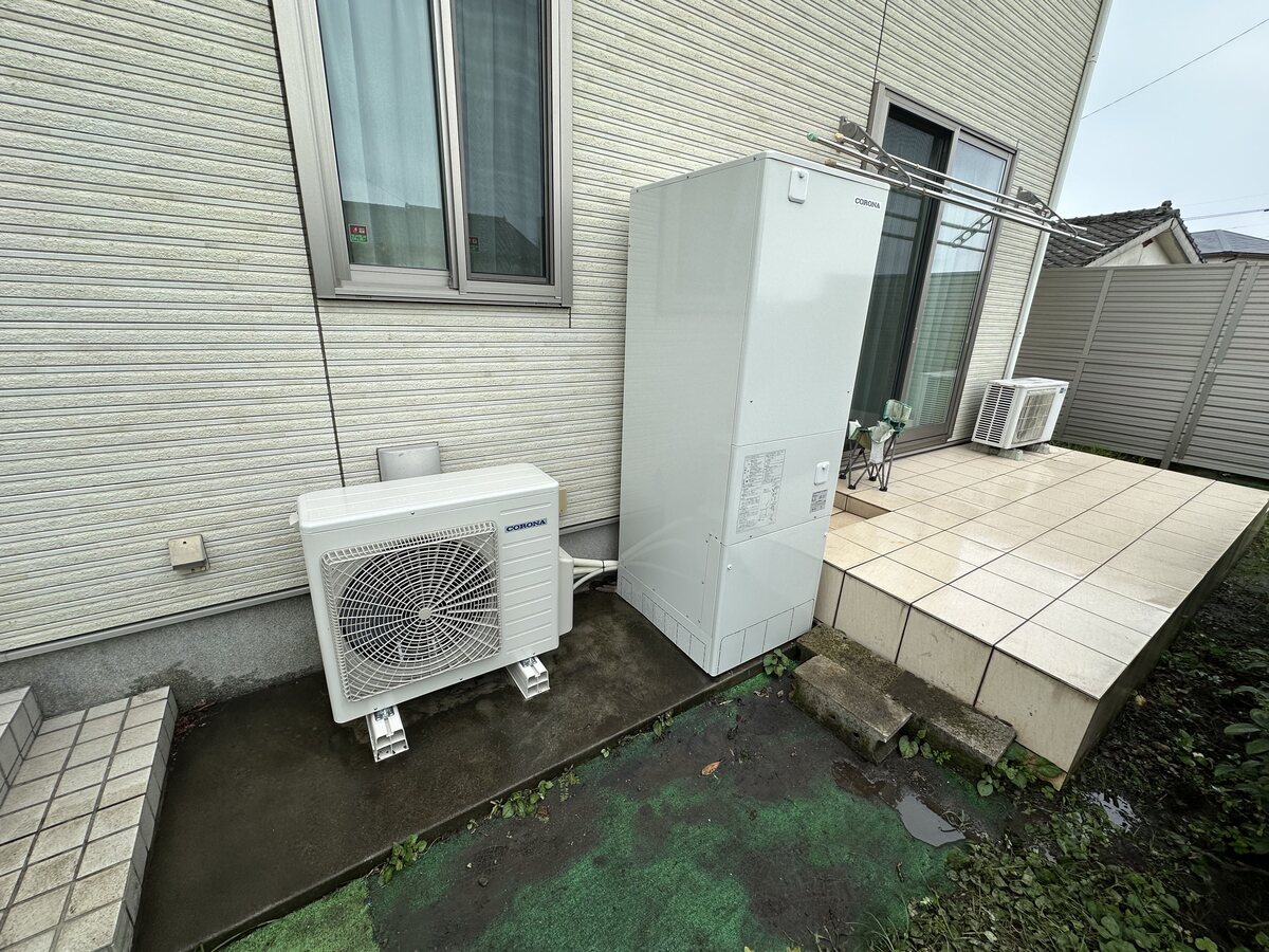 運営元既存事業の施工例D テラス脇のコロナ製品設置後